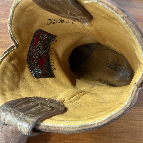 Old Gringo Women Brown Leather Animal Print Croc Studded Cowgirl Boot 7.5 - Picture 8 of 12